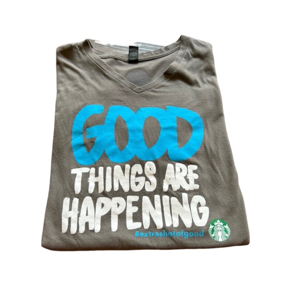 Starbucks Partner t-shirt good things are happening